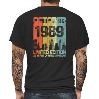 Vintage October 1989 Funny 32Nd Birthday 32 Years Old Gift Mens Back Print T-shirt | Favorety CA