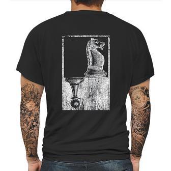 Vintage Pawn And Knight Shadow Chess Mens Back Print T-shirt | Favorety CA