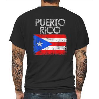 Vintage Puerto Rico Puerto Rican Flag Pride Gift Mens Back Print T-shirt | Favorety AU