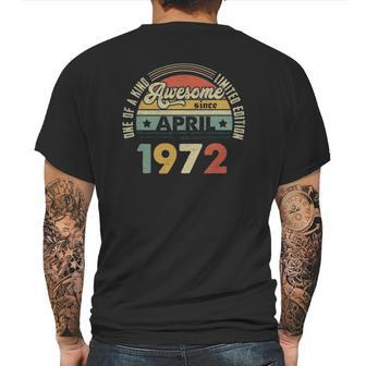 Vintage Retro April 1972 49Th Birthday Gift 49 Years Old Mens Back Print T-shirt | Favorety DE