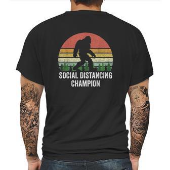 Vintage Retro Social Distancing Champion Funny Bigfoot Mens Back Print T-shirt | Favorety AU