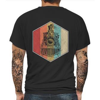 Vintage Retro Train Steam Engine Locomotive Trainspotting Gift Graphic Design Printed Casual Daily Basic Mens Back Print T-shirt | Favorety