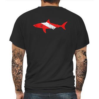 Vintage Shark Scuba Dive Diver Down Flag Emoji Mens Back Print T-shirt | Favorety UK