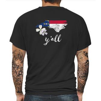 Vintage State Of North Carolina Yall Flag Dogwood Mens Back Print T-shirt | Favorety UK