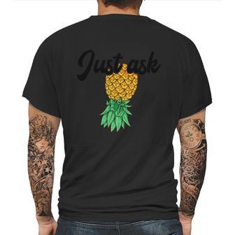 Vintage Upside Down Pineapple Just Ask Subtle Swinger Meaningful Gift Mens Back Print T-shirt | Favorety CA