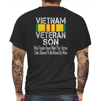 Vintage Us Military Family Vietnam Veteran Son Mens Back Print T-shirt | Favorety