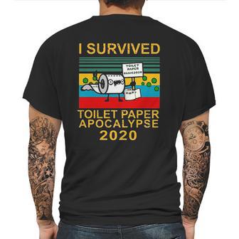 Vintage Version I Survived Toilet Paper Apocalypse 2020 Funny Mens Back Print T-shirt | Favorety AU