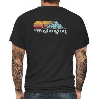 Vintage Washington State Retro Distressed Mountains Graphic Mens Back Print T-shirt | Favorety AU