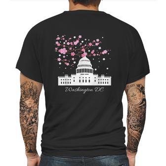 Washington Dc Capitol Building Cherry Blossoms Mens Back Print T-shirt | Favorety UK