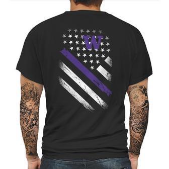 Washington Huskies American Flag Mens Back Print T-shirt | Favorety DE