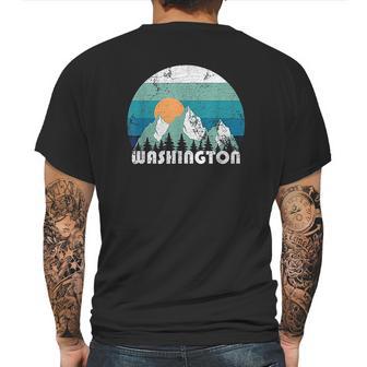 Washington State Retro Vintage Mens Back Print T-shirt | Favorety