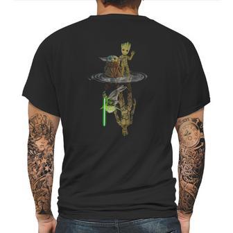 Water Reflection Master Yoda And Groot Mens Back Print T-shirt | Favorety CA