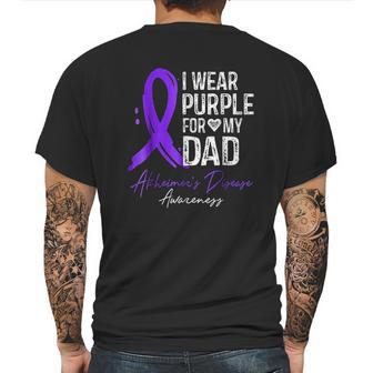 I Wear Purple For My Dad Alzheimer Disease Awareness Mens Back Print T-shirt | Favorety AU