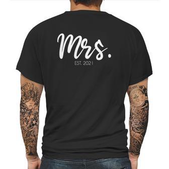 Wedding Matching Gifts Mrs Est 2021 Bridal Gift Bride Mens Back Print T-shirt | Favorety DE