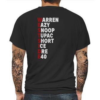 Westside - Warren Eazy Snoop Tupac Short Ice Dre E40 Mens Back Print T-shirt | Favorety AU