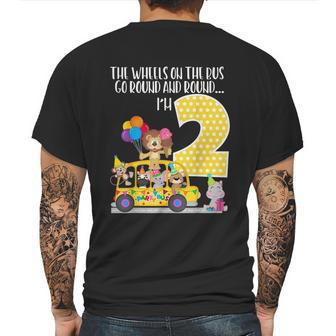 The Wheels On The Bus 2Nd Birthday 2 Yrs Old Family Matching Mens Back Print T-shirt | Favorety AU