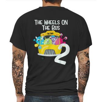 The Wheels On The Bus 2Nd Birthday Party 2 Year Old Toddler Mens Back Print T-shirt | Favorety AU