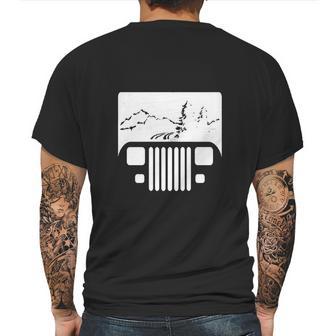 White Adventuring Yj Jeep Mens Back Print T-shirt | Favorety AU