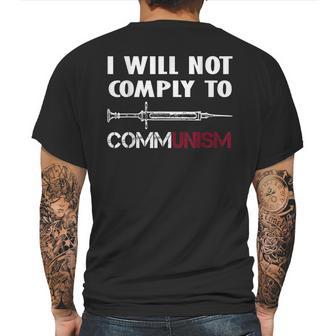 I Will Not Comply To Communism Needle Usa Flag Conservative Mens Back Print T-shirt | Favorety UK