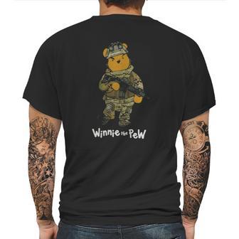 Winnie The Pew Bear Soldier Mens Back Print T-shirt | Favorety