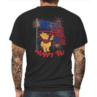 Winnie The Pooh Happy 4Th July American Flag Mens Back Print T-shirt | Favorety CA