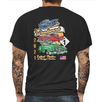 Woodward Ave M1 2021 Three Cars Mens Back Print T-shirt | Favorety AU