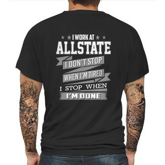 I Work At Allstate Mens Back Print T-shirt | Favorety