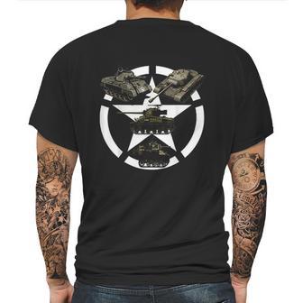 Ww2 Us M26 Pershing M18 Hellcat M5 Stuart M4 Sherman Mens Back Print T-shirt | Favorety