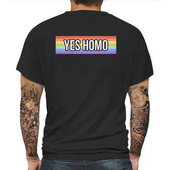 Yes Homo Gift Funny Gay Pride Month Meaningful Gift Graphic Design Printed Casual Daily Basic Mens Back Print T-shirt | Favorety DE