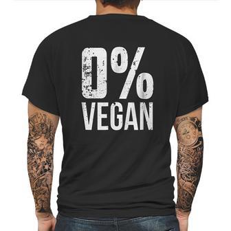 Zero Percent Vegan Funny Bbq Carnivore Meat Eater Mens Back Print T-shirt | Favorety DE