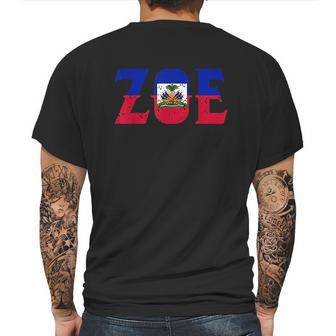 Zoe Haiti Flag Mens Back Print T-shirt | Favorety AU