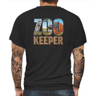 Zookeeper Costume African Savanna Zoo Keeper Animals Lover Mens Back Print T-shirt | Favorety UK