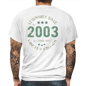 18 Years Old Bday Legend Since 2003 Vintage 18Th Birthday Mens Back Print T-shirt | Favorety CA