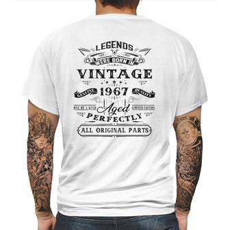 55Th Birthday Gift For Legends Born 1967 55 Years Old Vintage Mens Back Print T-shirt | Favorety CA