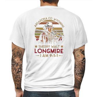 Absaroka Co Wyoming Sheriff Walt Longmire Im 911 Vintage Retro Mens Back Print T-shirt | Favorety DE