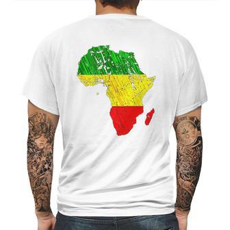 Africa Map Reggae Rasta Print Green Yellow Red Africa Pride Mens Back Print T-shirt | Favorety CA