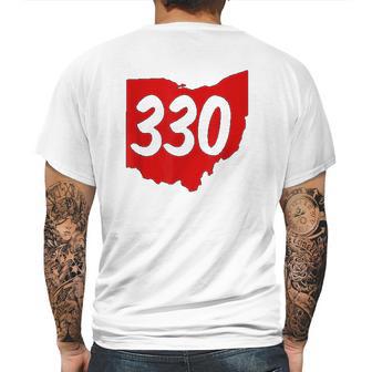 Akron Warren Canton Youngstown Ohio 330 Area Code Mens Back Print T-shirt | Favorety