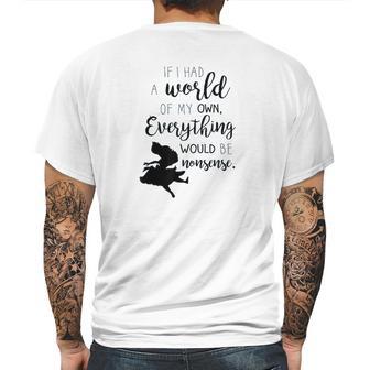 Alice In Wonderland My World Mens Back Print T-shirt | Favorety AU