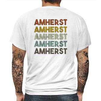 Amherst Massachusetts Retro Vintage Mens Back Print T-shirt | Favorety UK