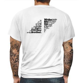 Avicii Logo - Song Names Typography Mens Back Print T-shirt | Favorety