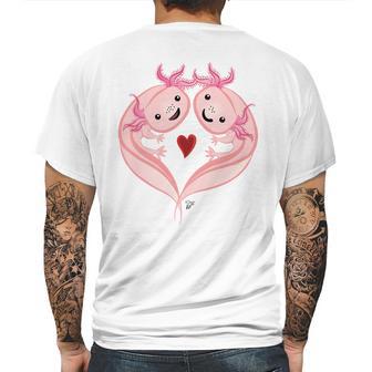 Axolotl Amphibian Love With Heart Valentine Mens Back Print T-shirt | Favorety DE