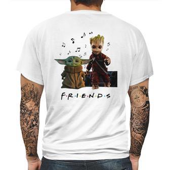 Baby Yoda And Baby Groot Friends Mens Back Print T-shirt | Favorety DE