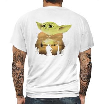 Baby Yoda Sunset Sweater Mens Back Print T-shirt | Favorety