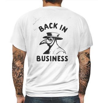 Back In Business Funny Plague Doctor Graphic Mens Back Print T-shirt | Favorety UK