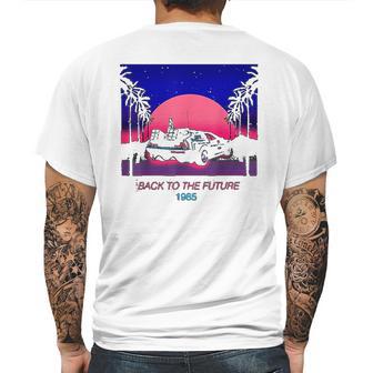 Back To The Future 1985 Neon Delorean Sunset Graphic Mens Back Print T-shirt | Favorety CA