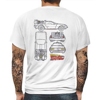 Back To The Future Delorean Blueprint Mens Back Print T-shirt | Favorety UK