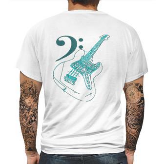 Bass With Clef Neon Bassists Bass Player Mens Back Print T-shirt | Favorety UK