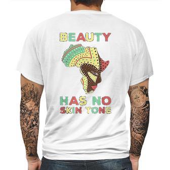 Beauty Has No Skin Tone Afro African American Pride People Mens Back Print T-shirt | Favorety