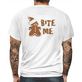 Bite Me Gingerbread Cute Mens Back Print T-shirt | Favorety AU