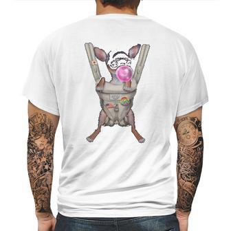 Black Chihuahua Dog In Baby Carrier With Bubble Gum Mens Back Print T-shirt | Favorety UK